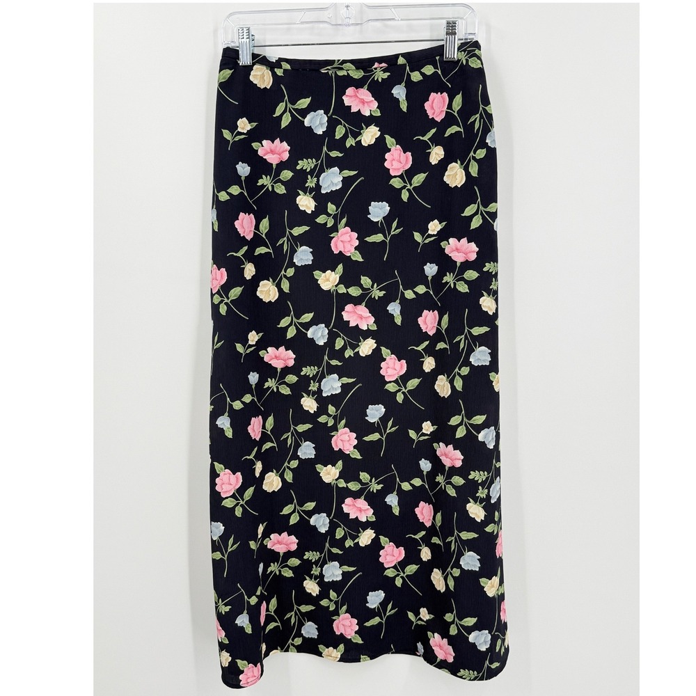 Vtg 90s Floral Maxi Skirt Womens 8 Practical Magic Cottagecore Fairycore